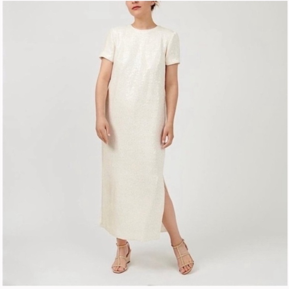 Jcrew white sequin dress NWT SZ 4